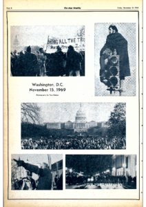 The Mac Weekly 11/21/69 and Washington protests, photos by Tom Nelson